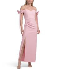 Have Faith Off Shoulder Bow Sleeve Maxi Dress | TJ Maxx