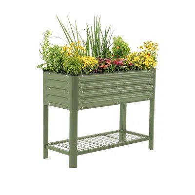 32" Tall 18" Wide Metal Outdoor Elevated Planter | Wayfair North America