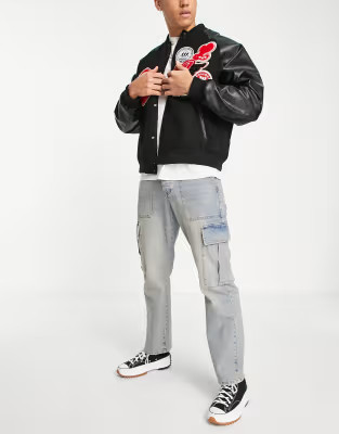 Topman cargo jeans in light wash tint | ASOS (Global)