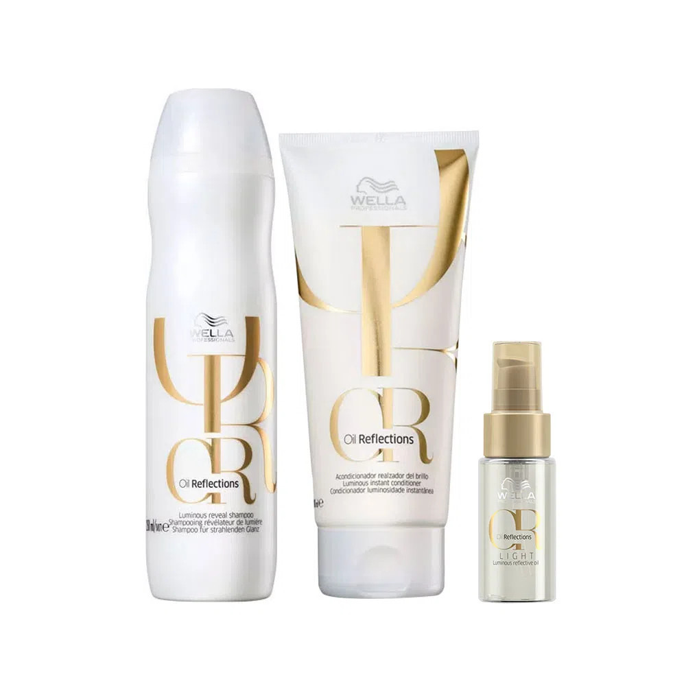 Kit Wella Oil Reflections - Shampoo 250 ml + Condicionador 200 ml + Óleo Light 30 ml | Amobeleza (BR)