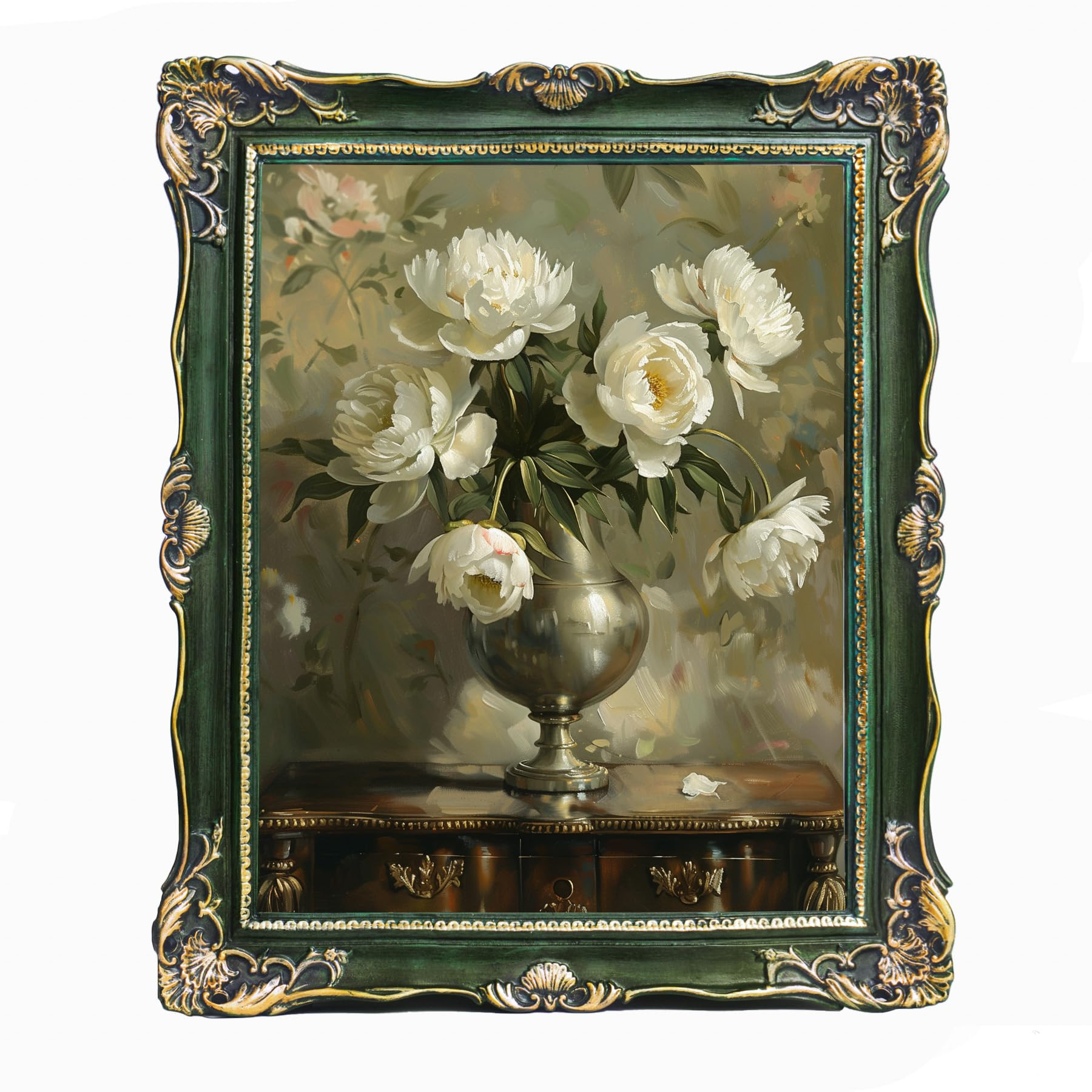 Vintage 11x14 Picture Frame Green, Textured Antique Picture Frames with Embossed Flower Design, O... | Amazon (US)