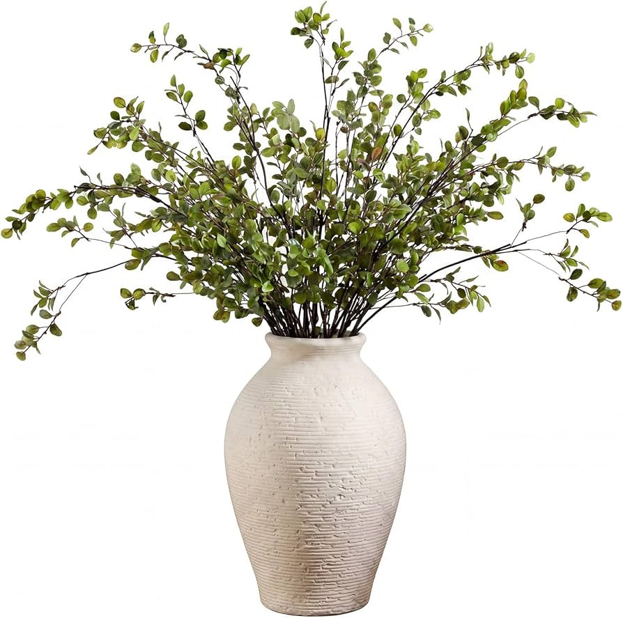 Zeyune 6 Pcs Artificial Ficus Branches 40'' Long Spring Faux Eucalyptus Stems Plastic Fake Greene... | Amazon (US)