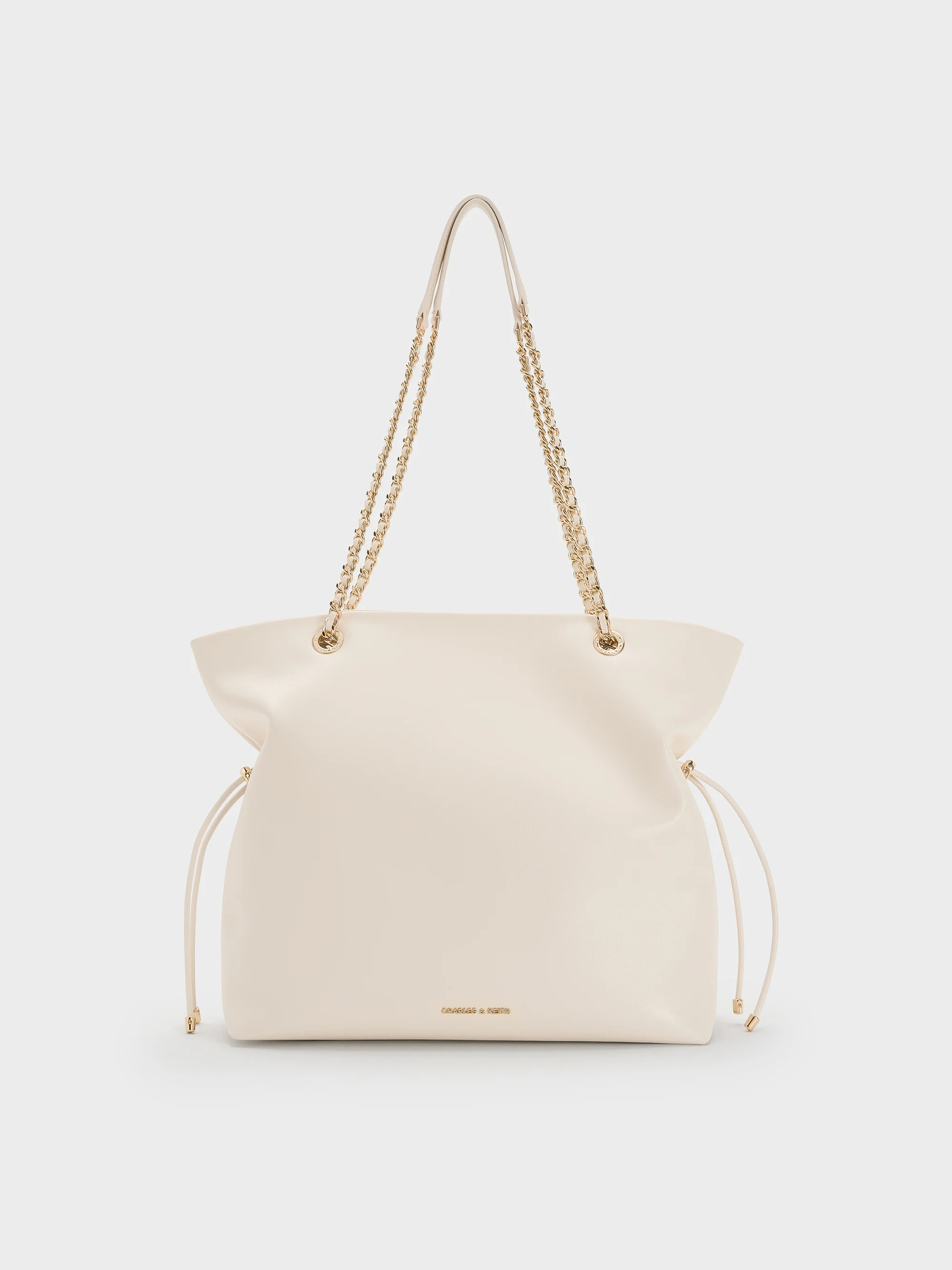 Cream Arya Braided-Chain Tote Bag | CHARLES & KEITH UK | Charles & Keith UK