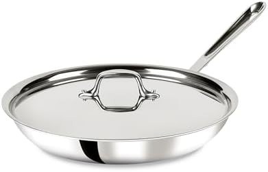 All-Clad D3 12" Stainless Steel Frying pan W/Lid, 3-Ply Stainless Steel Pan, Induction, Oven Broi... | Amazon (US)