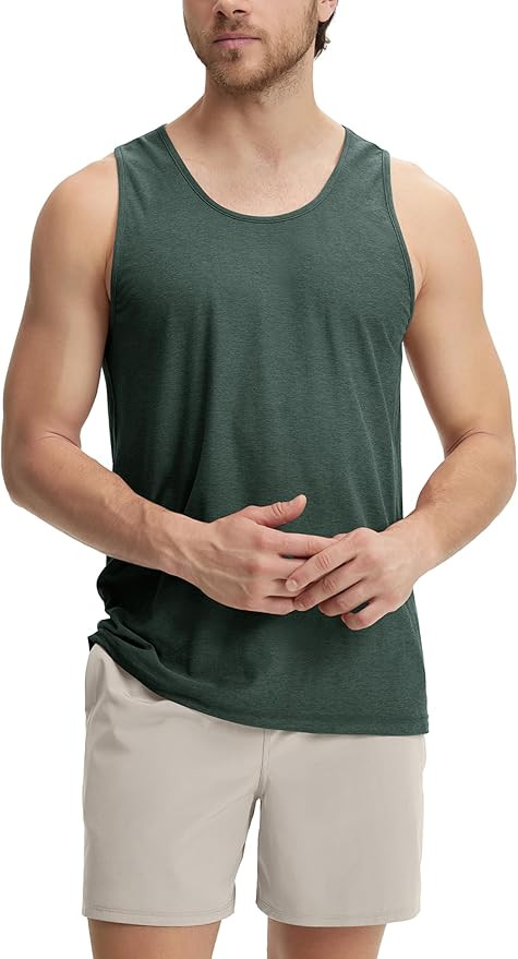 ODODOS Men's Performance Tank - odSTRATUM Tech Muscle Tee, Ultra Soft Moisture Wicking UPF 50+ Fi... | Amazon (US)