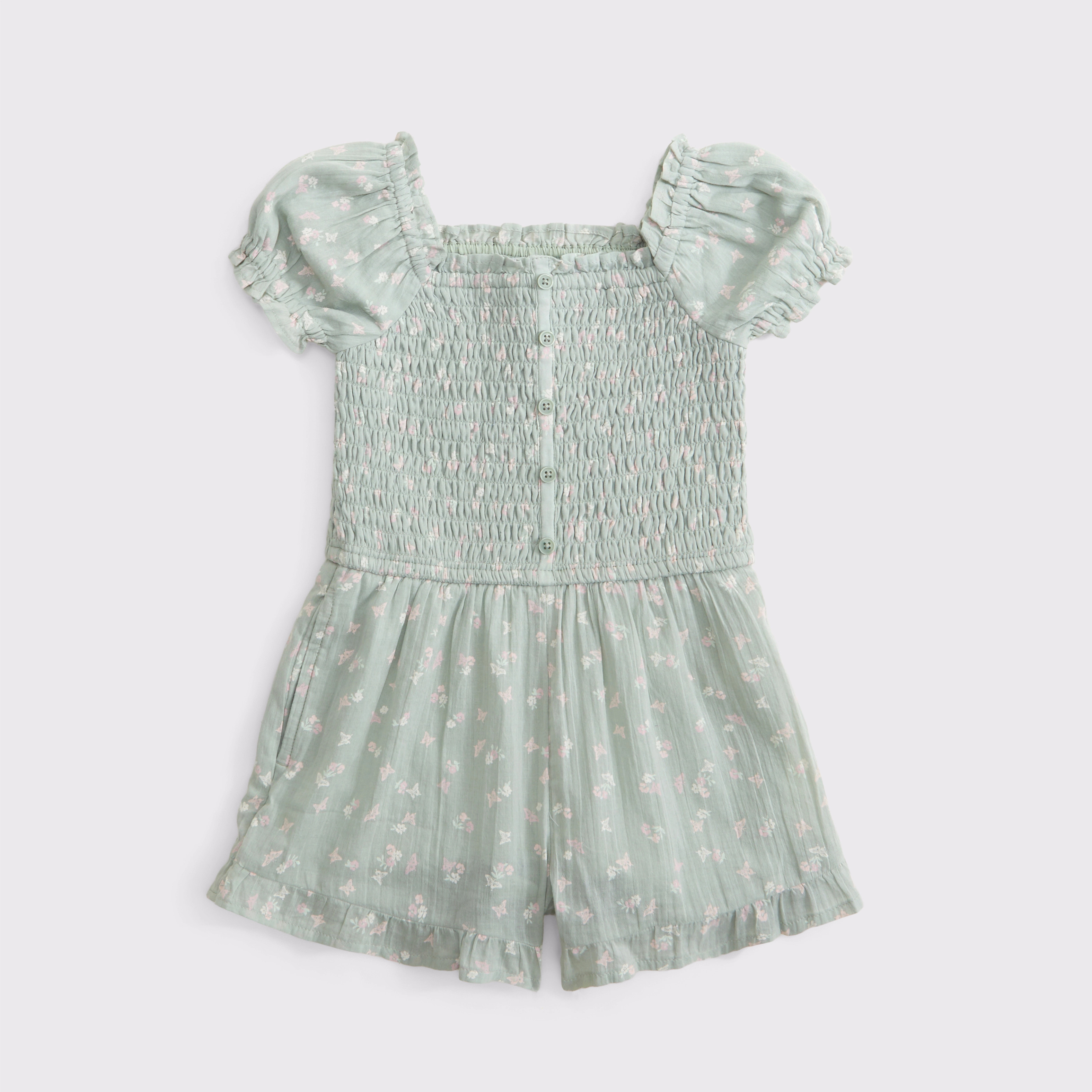 toddler smocked button-through romper | Abercrombie & Fitch (US)