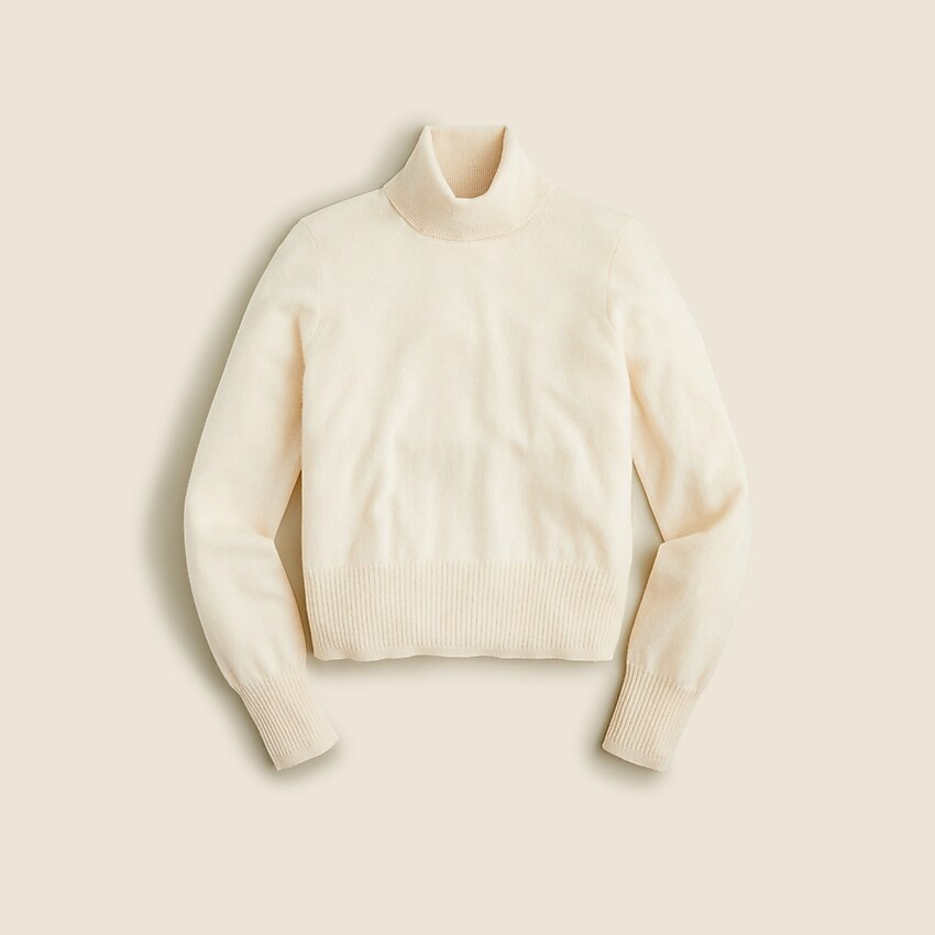 Cashmere cropped turtleneck sweater | J. Crew US