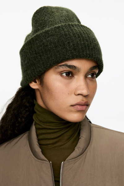 Alpaca-Merino Blend Beanie – Green – Women – ARKET GB | Arket UK