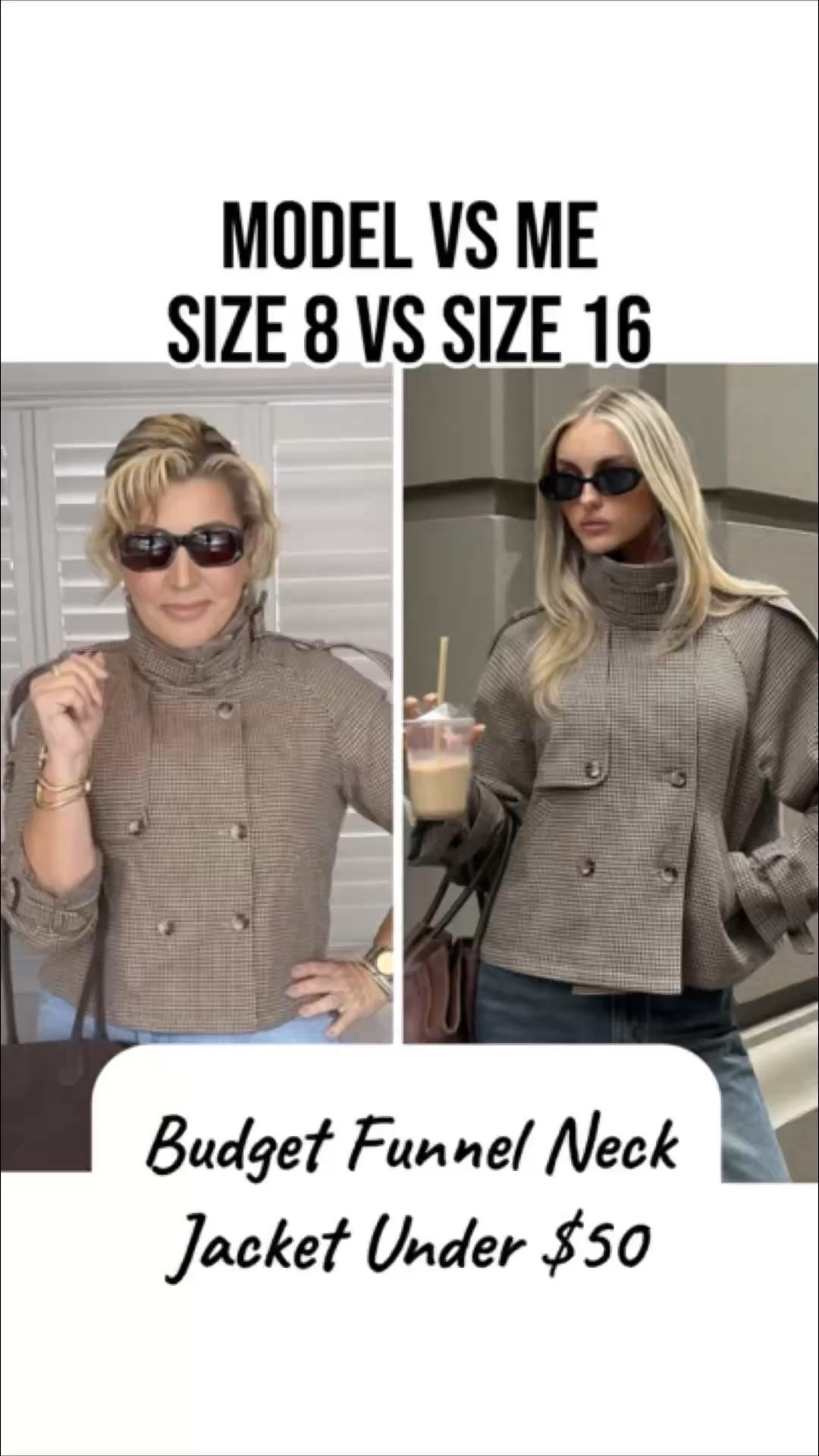 If you’d like links for the jacket, jeans, boots and bag see below 👇 

• Budget Funnel Neck Cropped Jacket — wearing size 12/14 - stick to your normal size in this one there was no size 16 at the time I purchased …but I do believe they have some in stock now 👌
• WIDE ULTRA HIGH JEANS from H&M — Light Denim Blue, size 20 (EUR 48)

My measurements  
Bust = 106 cm (16D)  
Underbust = 92 cm  
Waist = 101 cm  
Upper thighs = 72 cm  
Hips = 121 cm  
Height = 169 cm / 5’ 6″

Non-Sponsored – Not a paid post. If you shop via my links, I may earn a small retailer-paid commission that helps fund future try-ons.


#LTKmidsize #LTKaustralia #LTKplussize