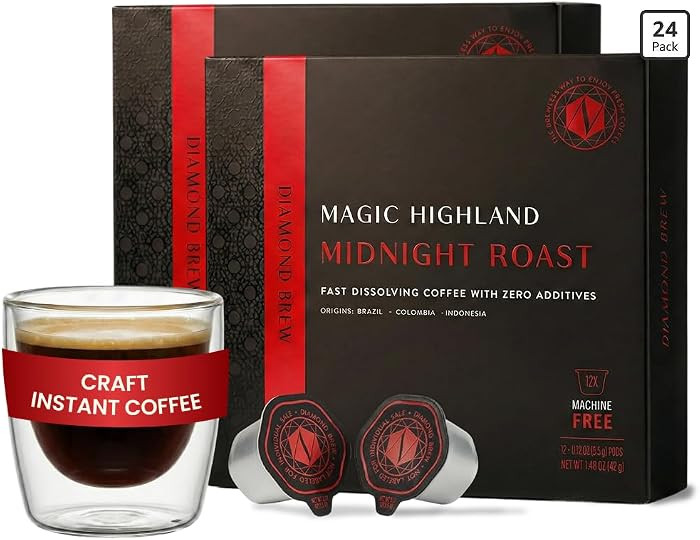 Luxury Dark Roast - 162mg Caffeine, Hot or Iced Craft Instant Coffees, Cold Brew Coffee, Double S... | Amazon (US)
