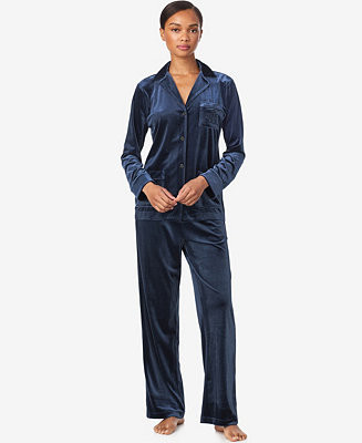 Women's Long Sleeves Notch Collar Pajama Set | Macy's