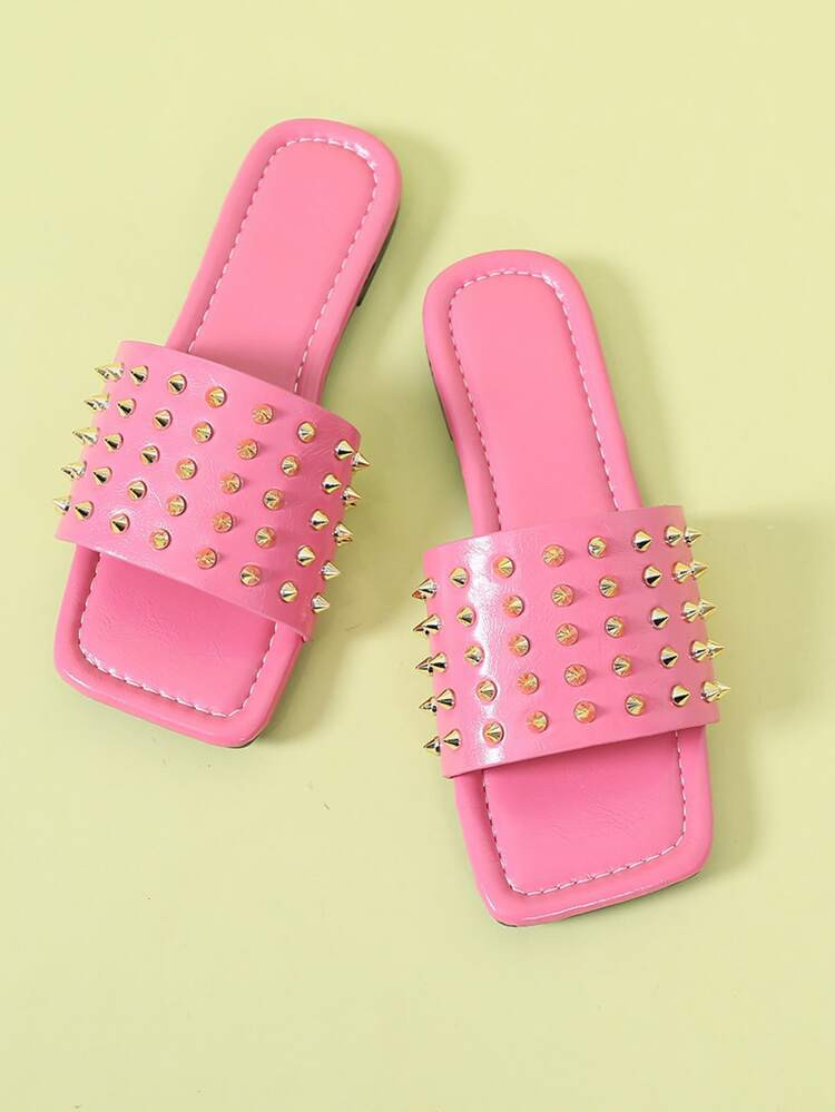 Spiked Decor Slide Sandals | SHEIN