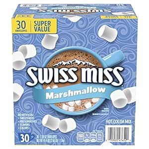 Swiss Miss Chocolate Hot Cocoa Mix With Marshmallows, 30 Count Hot Cocoa Packets | Amazon (US)