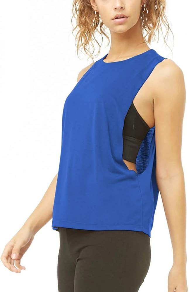 Bestisun Womens Flowy Workout Tank Tops Yoga Athletic Yoga Shirts High Neck Muscle Tank | Amazon (US)