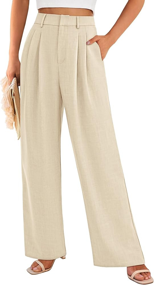 PRETTYGARDEN Women's Summer Elastic High Waisted Work Pants Straight Leg Dressy Business Casual T... | Amazon (US)