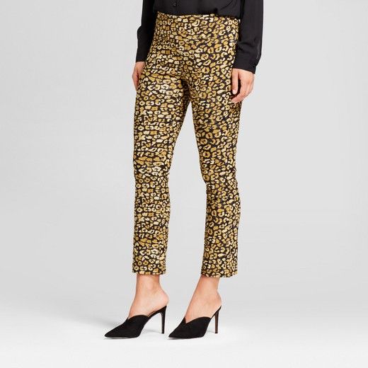 Women's Crop Flare Pants - Who What Wear™ Yellow Cheetah 6 | Target