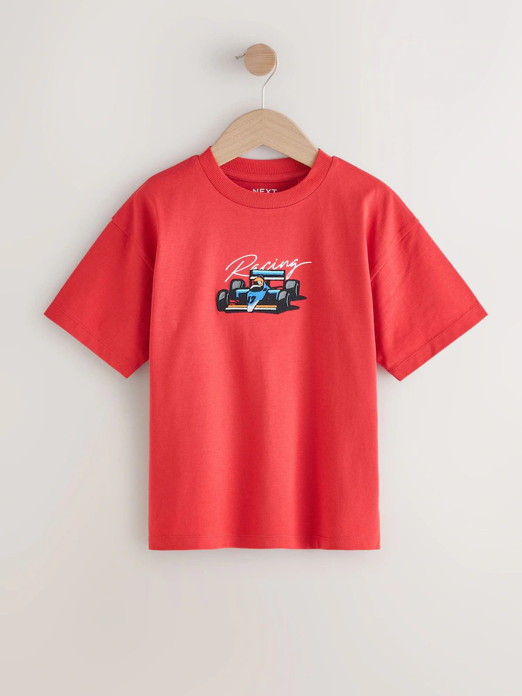 Red Car Embroidery Short Sleeve Graphic T-Shirt (3-16yrs) | Next US