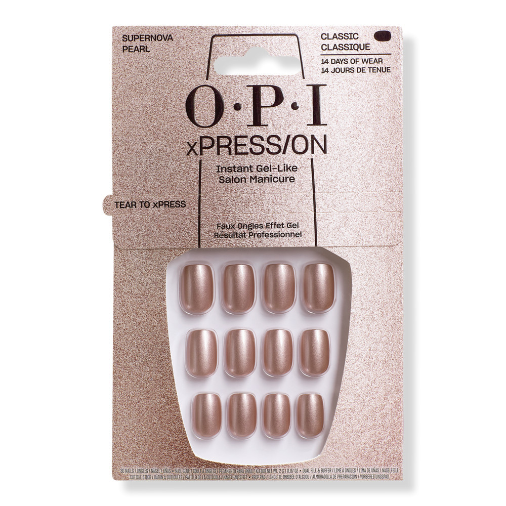 OPI xPRESS/ON Short Solid Color Press On Nails - Supernova ​Pearl | Ulta