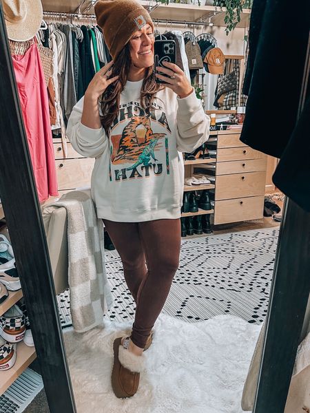 Cozy winter lounge outfit Utah sweatshirt xl so cozy Amazon leggings xl Ugg slippers if between sizes size up

#LTKstyletip #LTKcurves #LTKsalealert