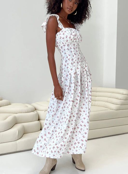 Alver Maxi Dress White Floral | Princess Polly US