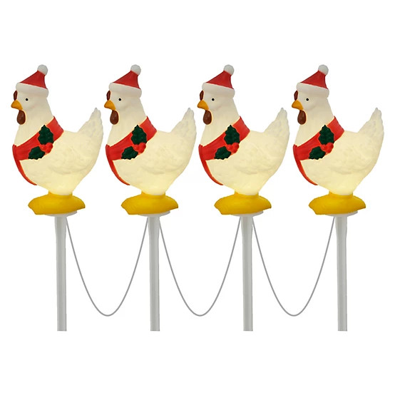 Red Shed  Battery-Powered LED Blow Mold Christmas Hen Pathway Lights, Set of 4 | Tractor Supply