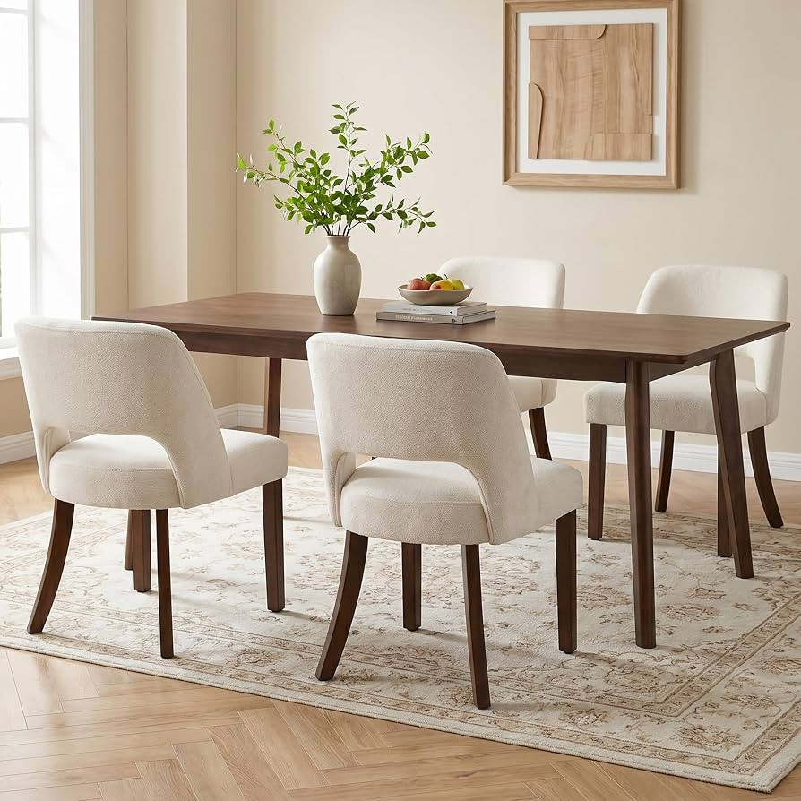 Usaint Upholstered Dining Chairs Set of 4, Modern Fabric Kitchen Chairs | Amazon (US)