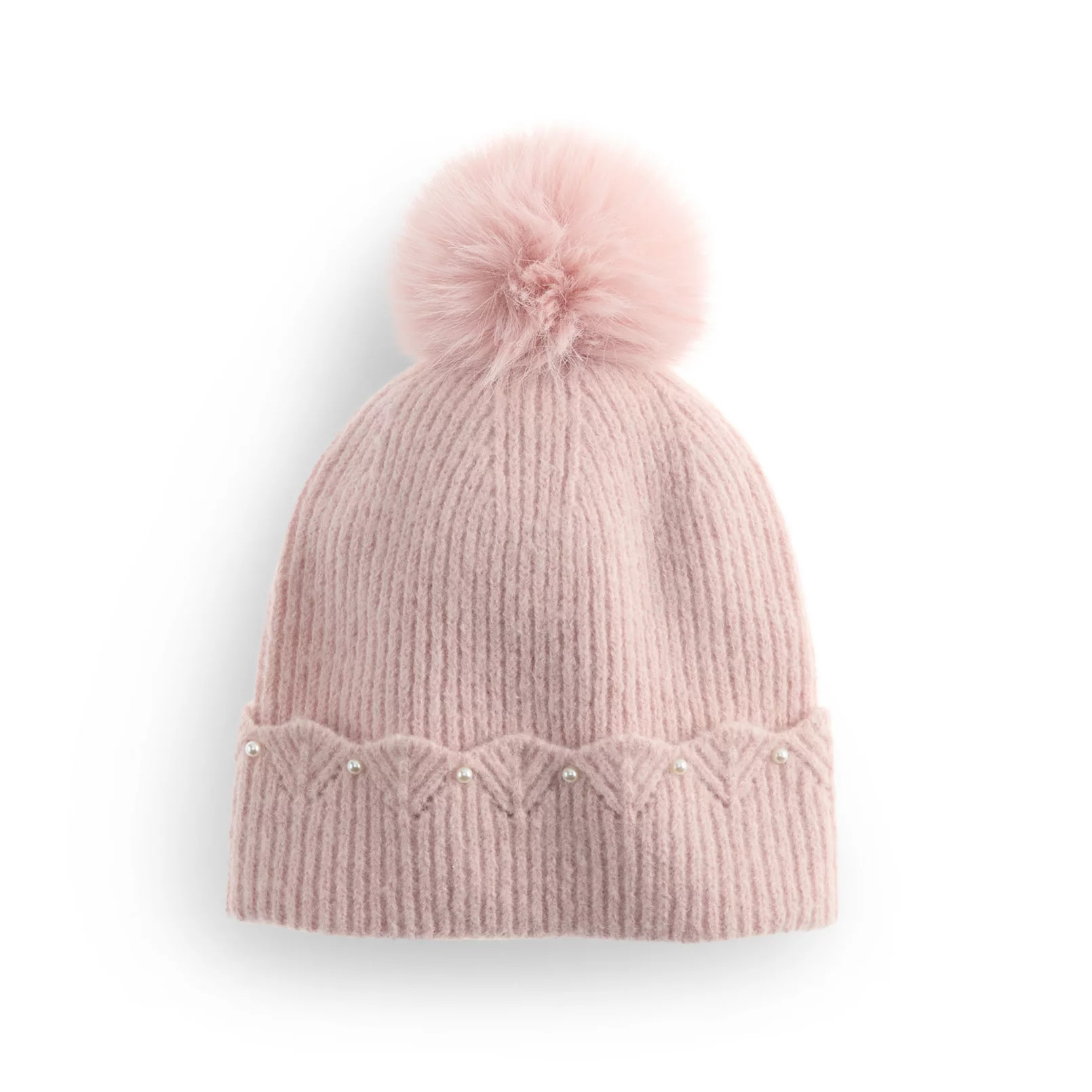 Women's LC Lauren Conrad Pearl Scallop Beanie With Pom | Kohl's