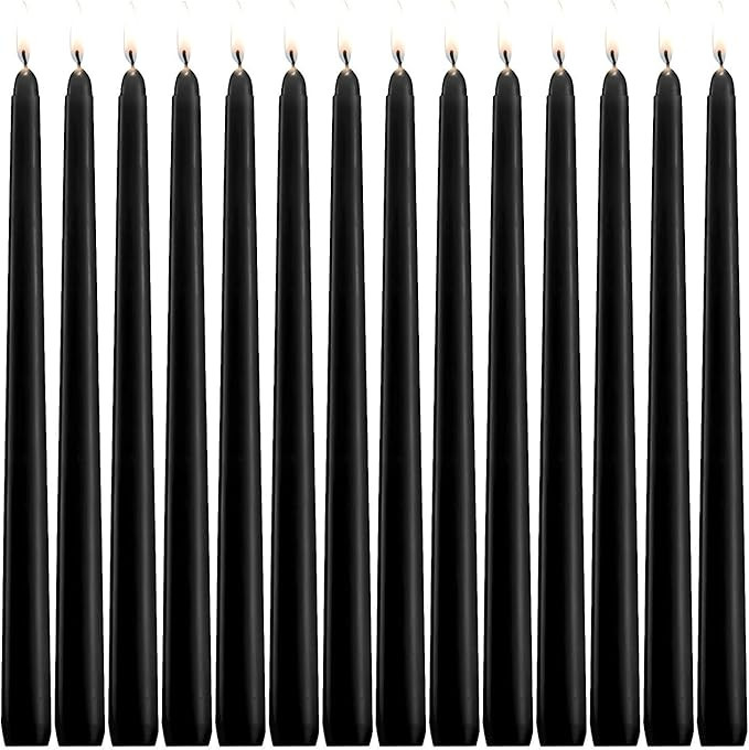 YIHANG Black Taper Candles - Set of 14 Dripless Candles - 10 inch Tall, 3/4 inch Thick - 7.5 Hour... | Amazon (US)