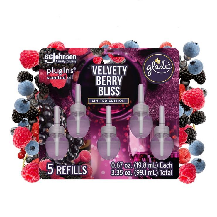 Glade PlugIns Scented Oil Air Freshener Refills - Velvety Berry Bliss - 3.35oz/5ct | Target