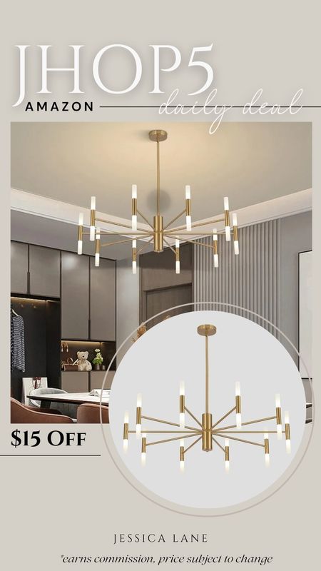 Amazon daily deal, save 15% on this modern gold chandelier. Amazon lighting, Amazon home, ceiling lighting, chandelier, Modern chandelier, gold chandelier

#LTKsalealert #LTKstyletip #LTKhome