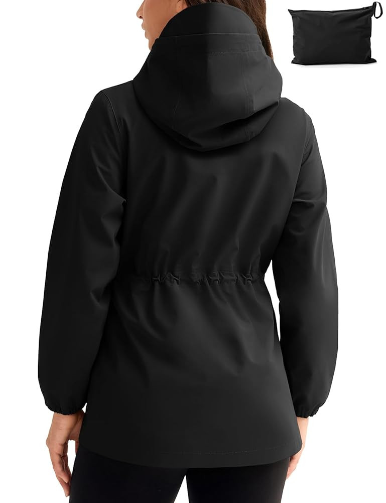 TBMPOY Women's Lightweight Rain Long Jackets Packable with Hooded Outdoor Hiking Waterproof Windb... | Amazon (US)