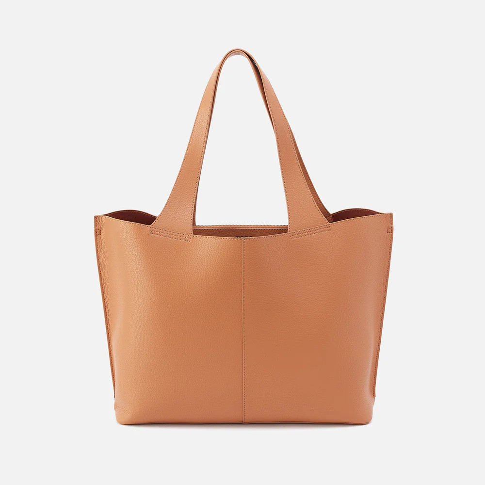 Vida Large Tote In Micro Pebbled Leather - Biscuit | HOBO Bags