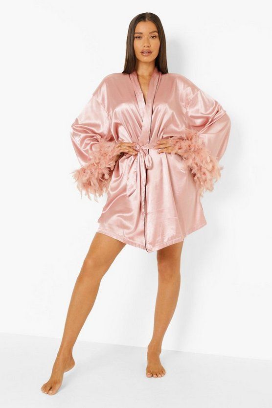 Premium Bride's Squad Feather Robe | Boohoo.com (US & CA)