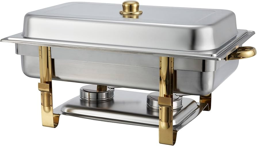 Winco Malibu Stainless Steel Chafer with Gold Accents, 8 Quart | Amazon (US)