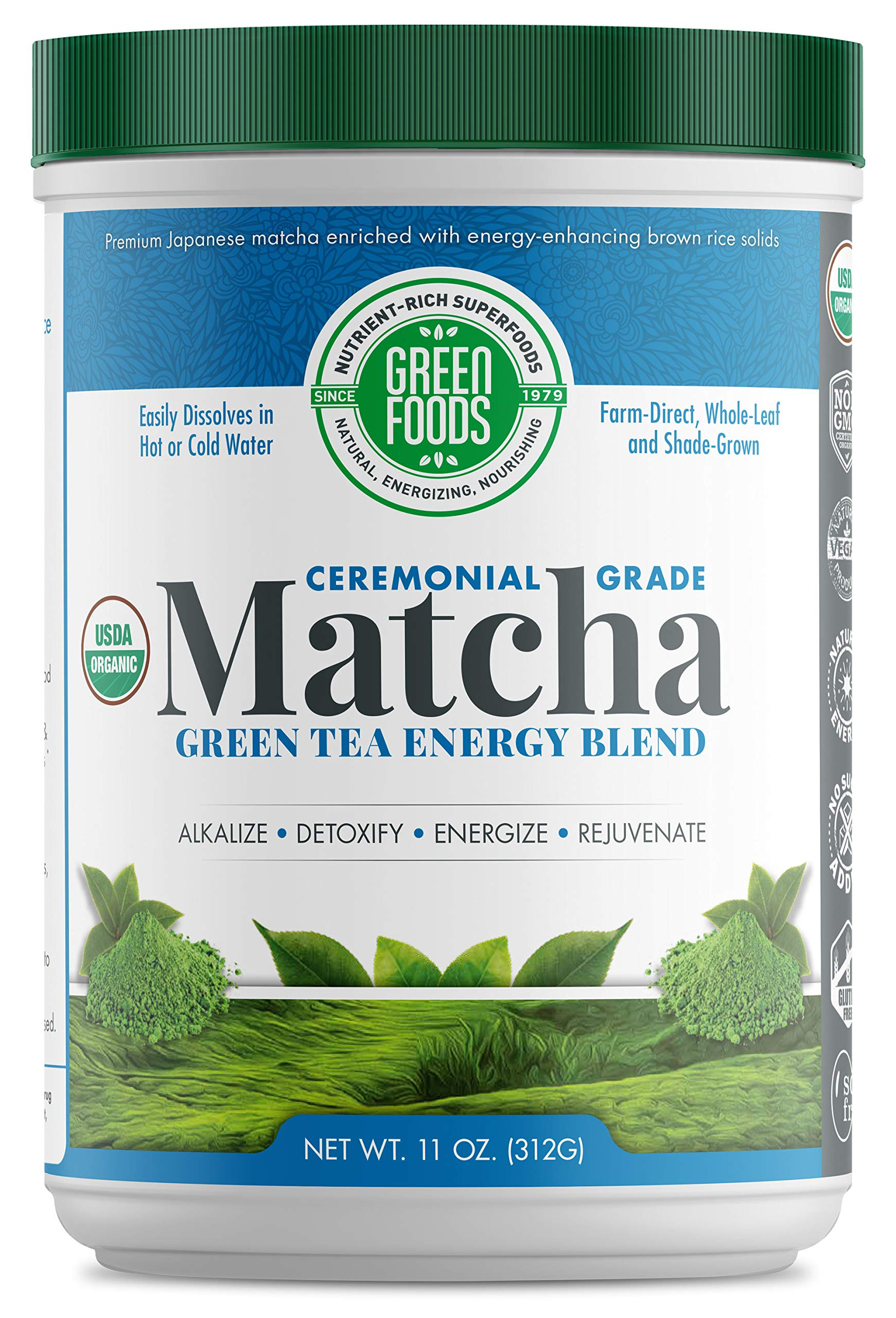 Green Foods Organic Ceremonial Grade Matcha Green Tea 11oz - First Harvest, Farm-Direct | Amazon (US)