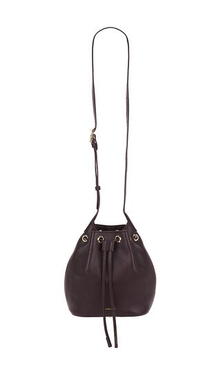 Mini Alana Bucket Bag in Burgundy Pebbled | Revolve Clothing (Global)