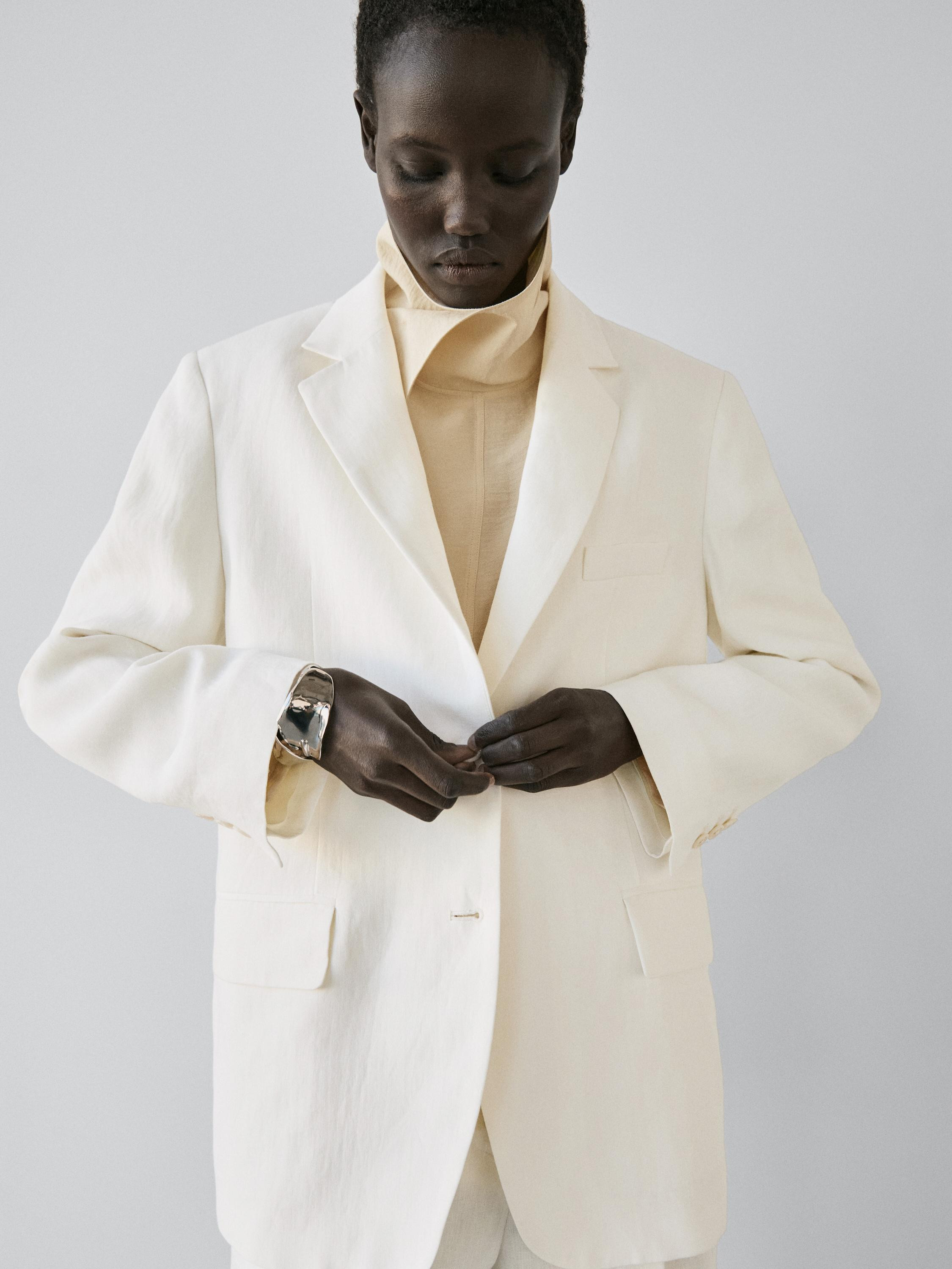 Linen suit blazer | Massimo Dutti UK