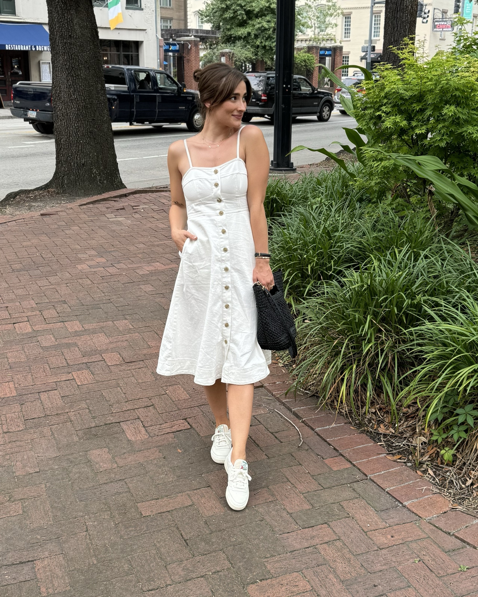 The white denim dress of my dreams 
Size: XS
Shoes: 8

#LTKU #LTKTravel #LTKBeauty