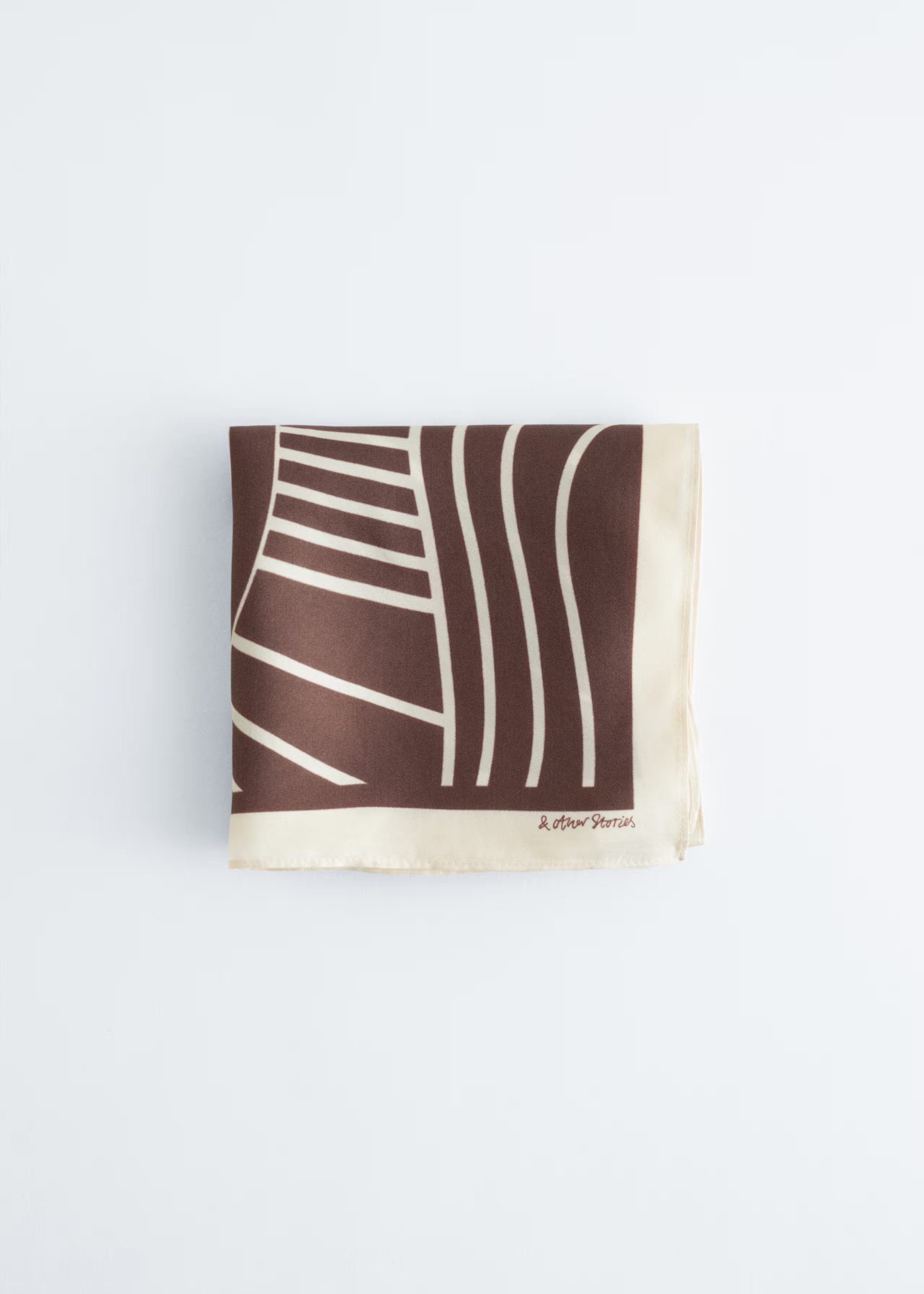 Graphic-Print Square Silk Scarf - Brown/Cream - & Other Stories GB | & Other Stories UK