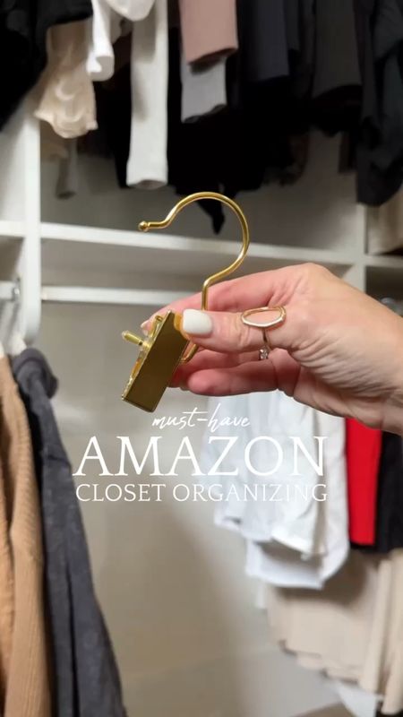 AMAZON Closet Must Have⁣
⁣
I cannot believe what a game changer this simple little clip has been for my closet. No more digging through shorts to find the perfect pair. They all hang perfectly and it comes in silver as well. I also linked my favorite skirt hanger as well!⁣

#LTKFamily #LTKHome #LTKStyleTip