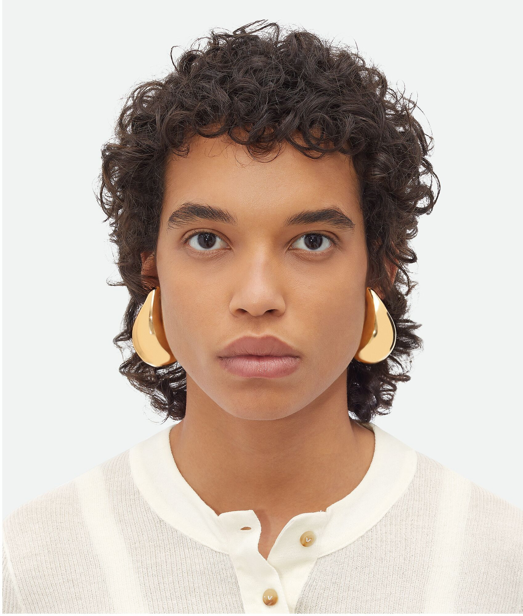 Women's Large Drop Earrings in Yellow gold | Bottega Veneta US | Bottega Veneta