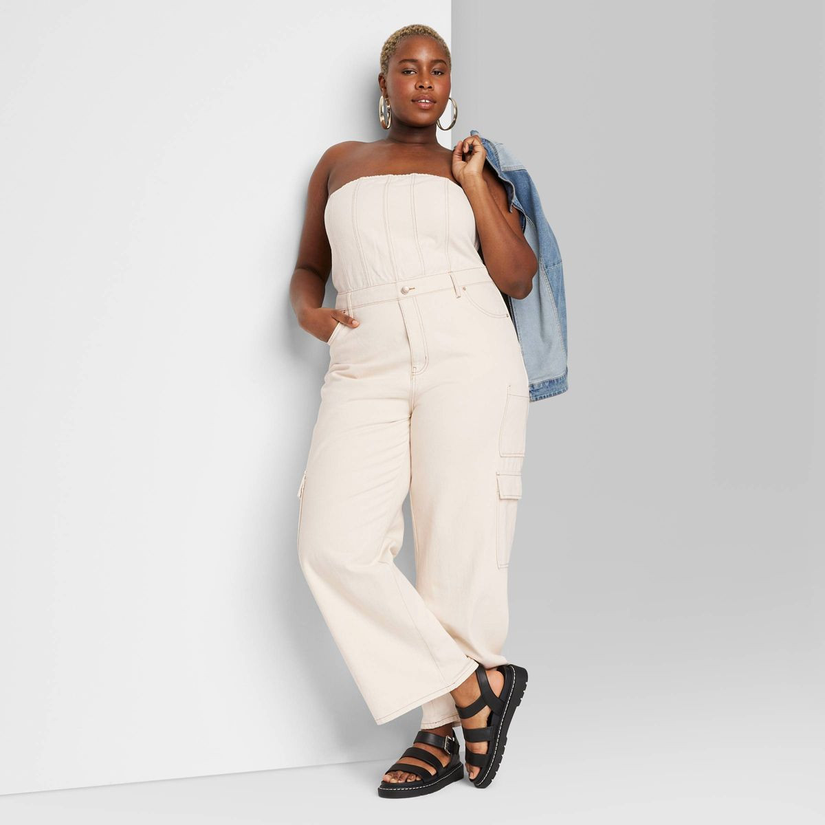 Women's Tube Cargo Denim Jumpsuit - Wild Fable™ | Target