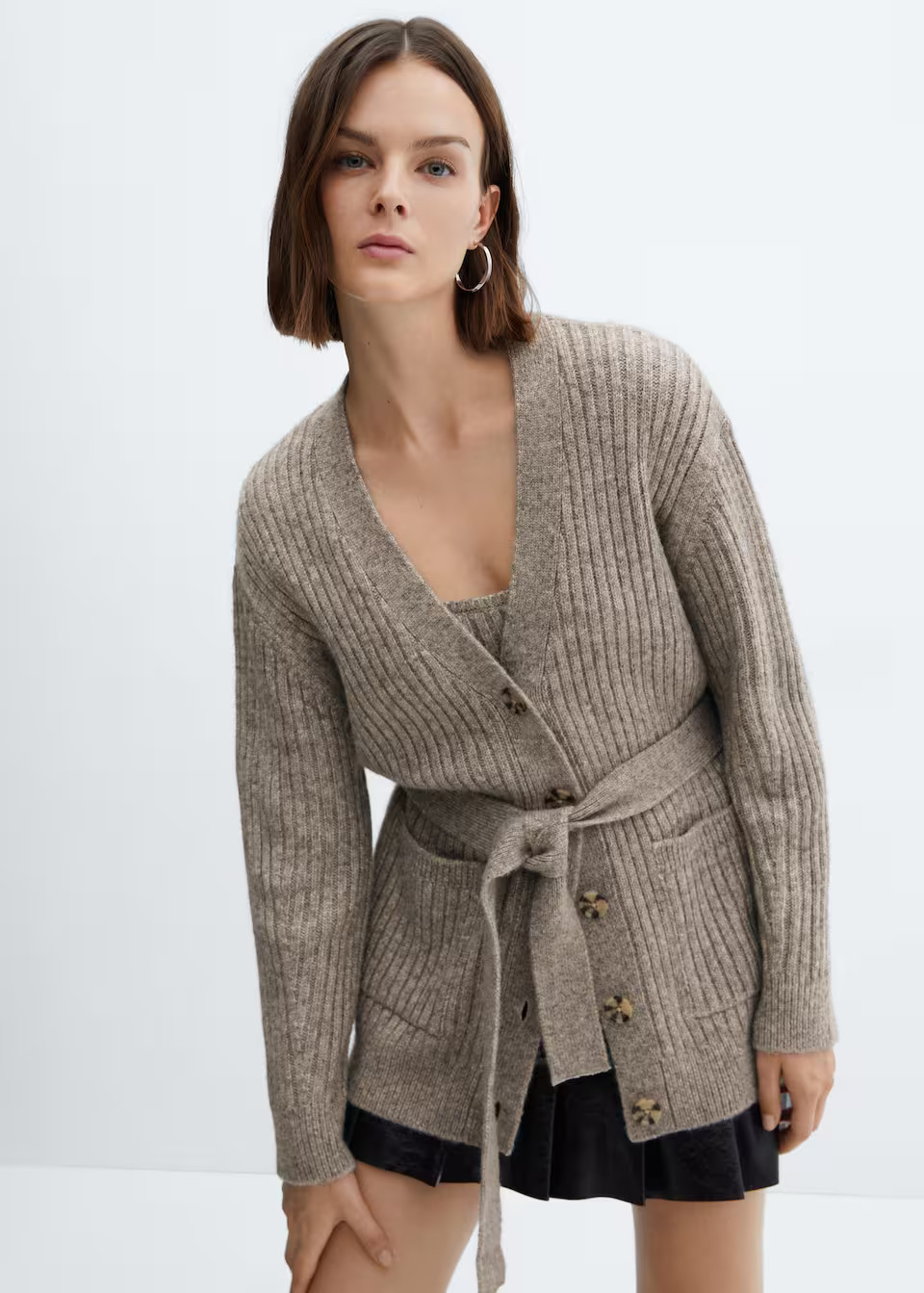 Buttoned ribbed cardigan | Mango Canada