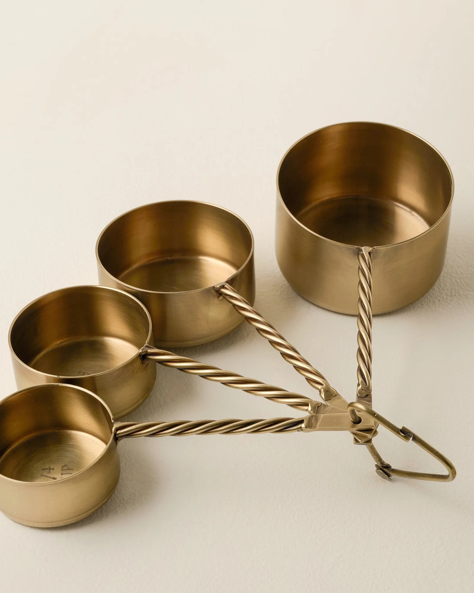 Antique Brass Twisted Measuring Cups | Magnolia