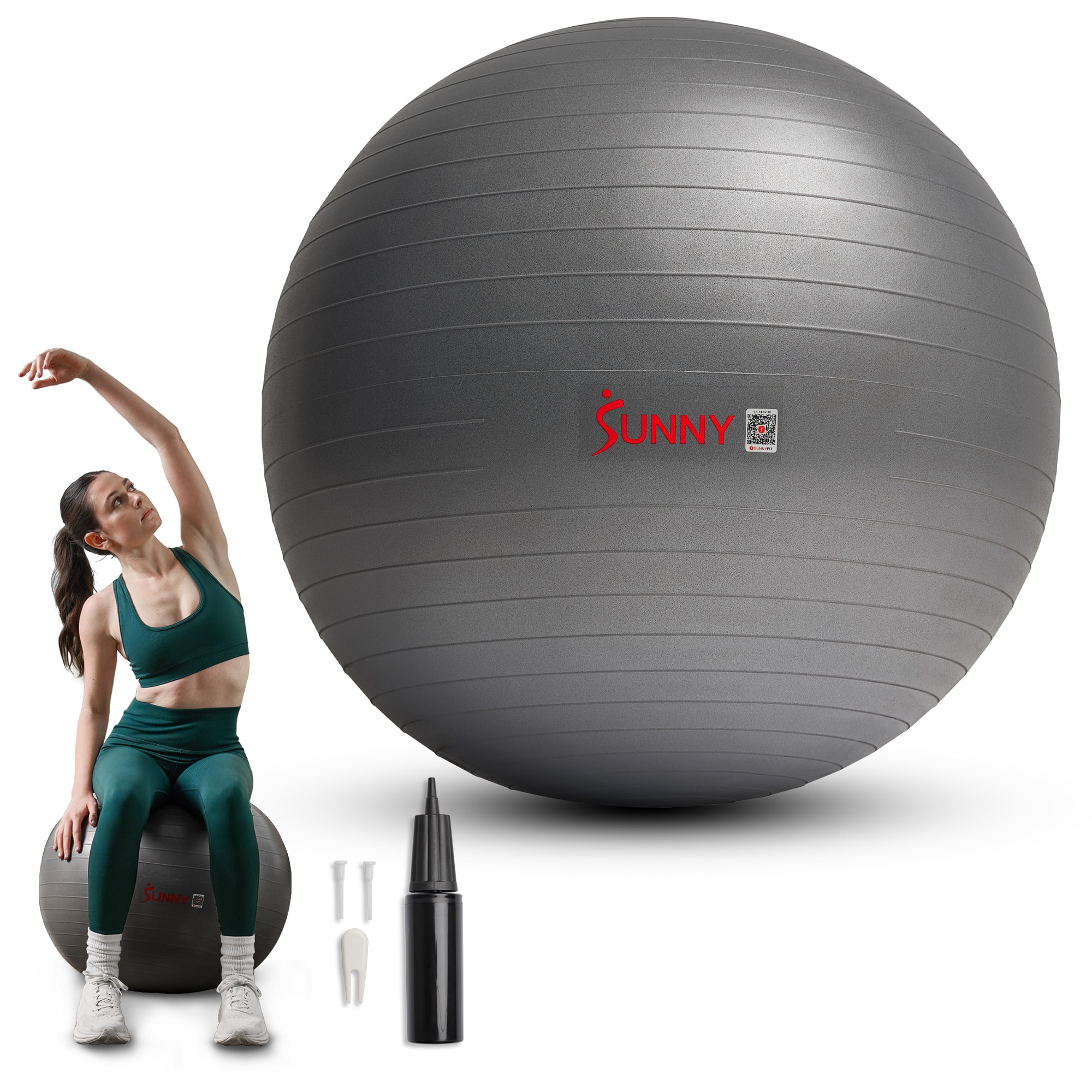 Sunny Health & Fitness - Premium Yoga Ball - Medium - Middle Grey | Best Buy U.S.