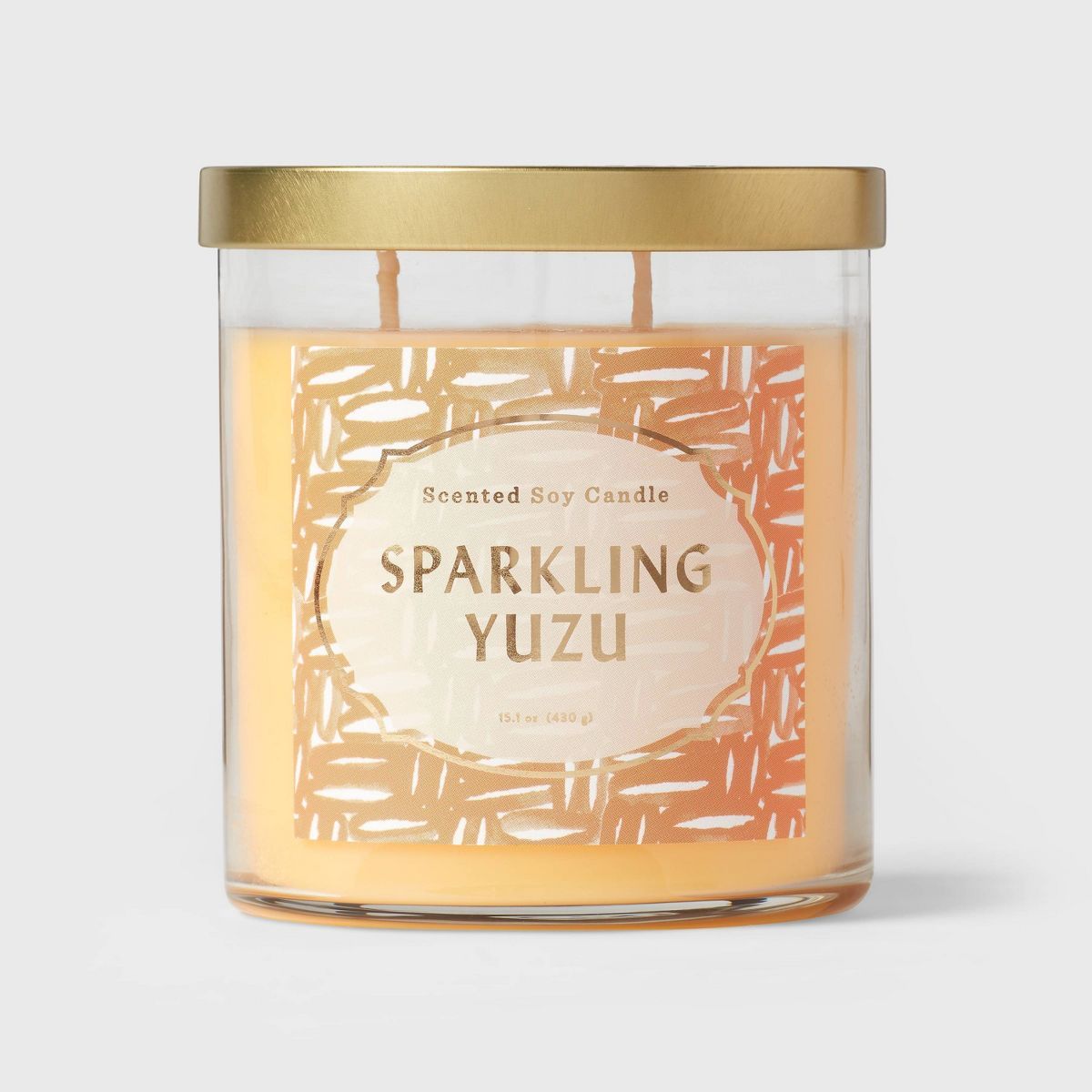Clear Glass Sparkling Yuzu Lidded Jar Candle Pale Orange - Opalhouse™ | Target