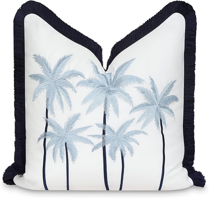 Hofdeco Premium Coastal Patio Indoor Outdoor Throw Pillow Cover Only, 20"x20" Water Repellent for... | Amazon (US)