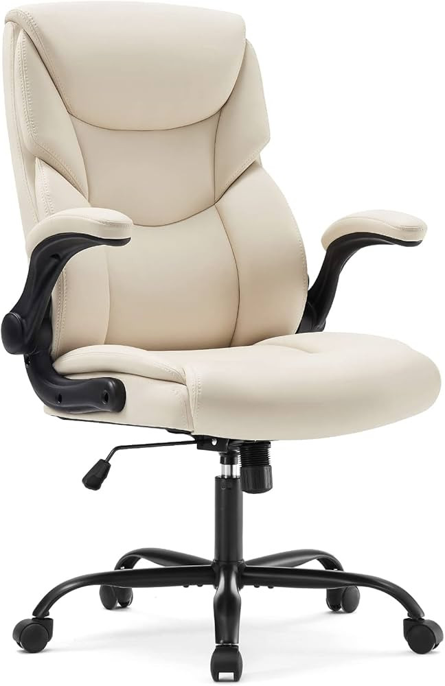 Office Chair - Ergonomic Executive Computer Desk Chairs with Adjustable Flip-up Armrest, Swivel T... | Amazon (US)