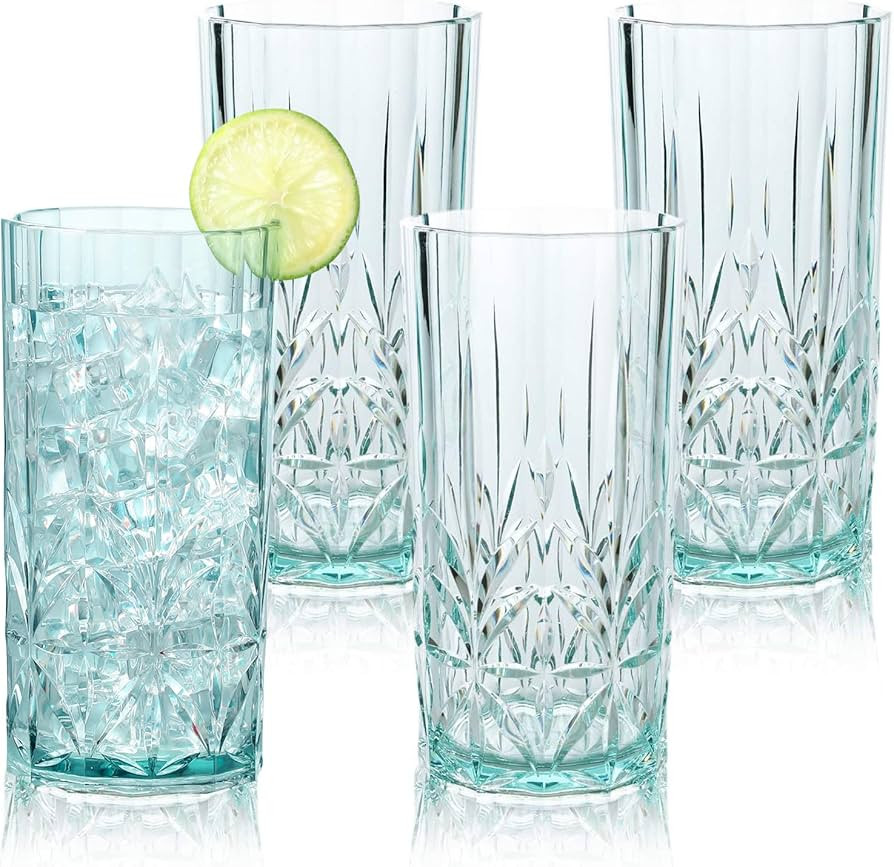 BELLAFORTE Shatterproof Tritan Plastic Tall Tumbler, Set of 4, 18oz - Myrtle Beach Drinking Glass... | Amazon (US)