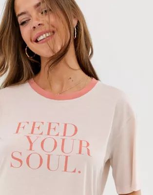Neon Rose relaxed ringer t-shirt with soul slogan | ASOS US